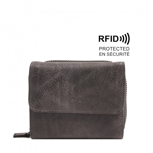 Amber Bi-Fold Wallet - Dark Grey 