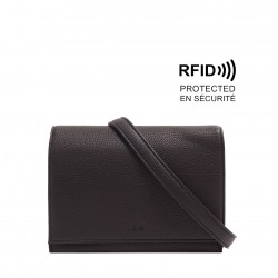 Nita Crossbody Wallet - Black Pebble 
