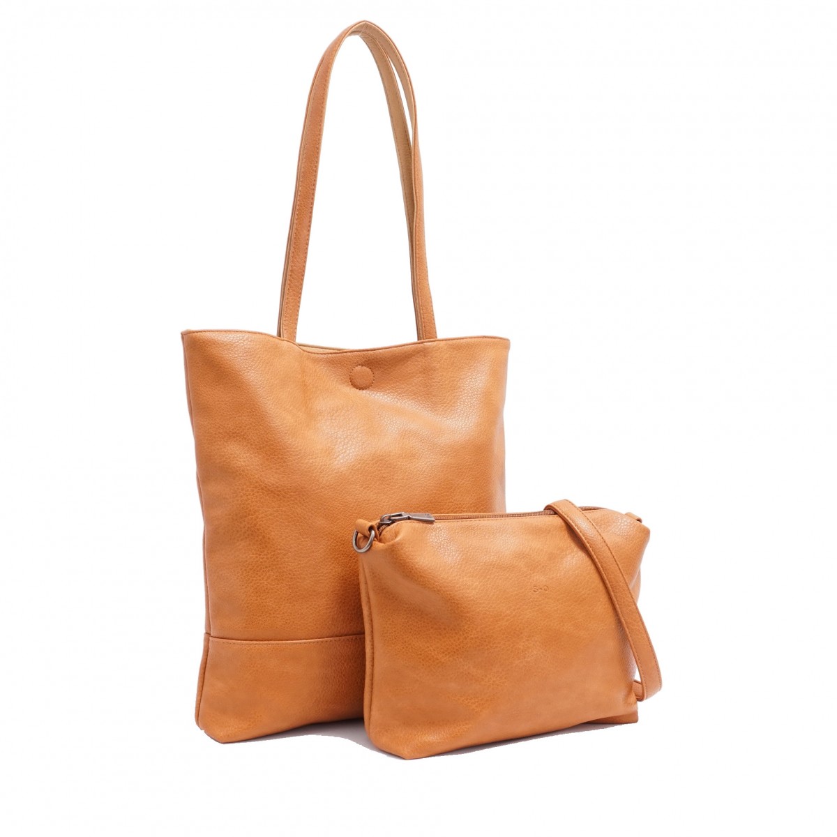 Amia 2-in-1 Reversible Tote - Cognac / Latte 