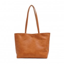 Brooke 2-in-1 Reversible Tote - Cognac / Latte 