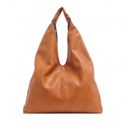Cecilia 2-in-1 Reversible Hobo - Cognac / Dark Blue