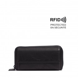 Florrie Double Zip-Around Wallet - Black 