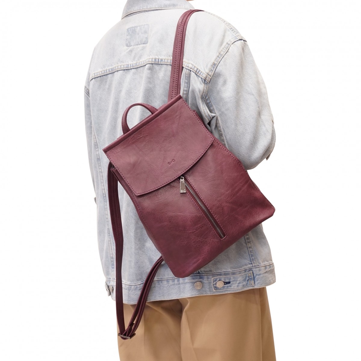 Chloe Convertible Backpack - Eggplant 