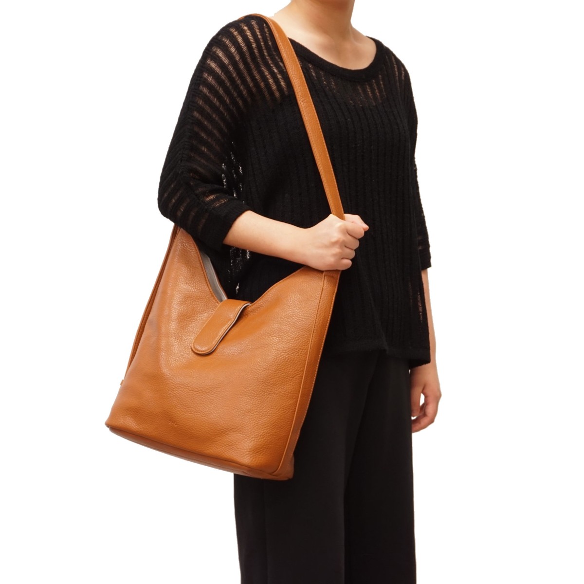Mona 2-in-1 Reversible Hobo - Cognac / Light Grey 