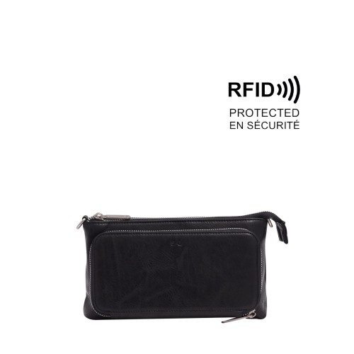 Anika Crossbody Wallet - Black