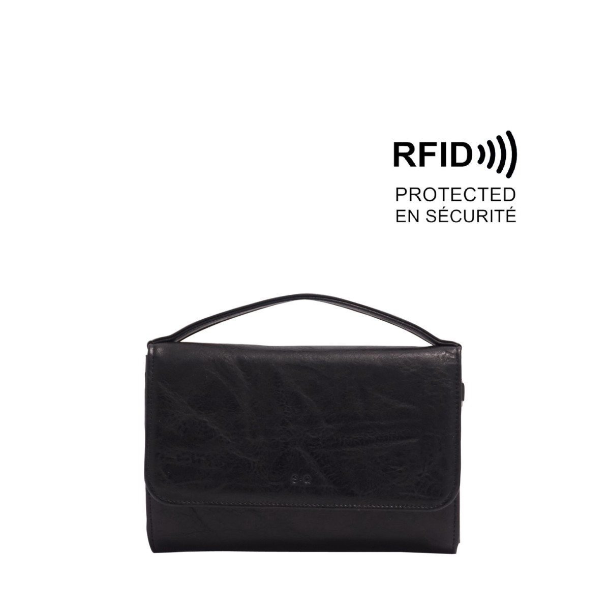 Janelle Crossbody Wallet - Black 