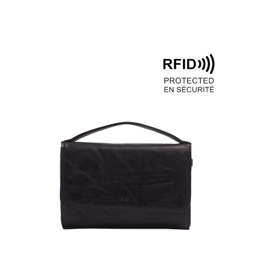 Janelle Crossbody Wallet - Black 