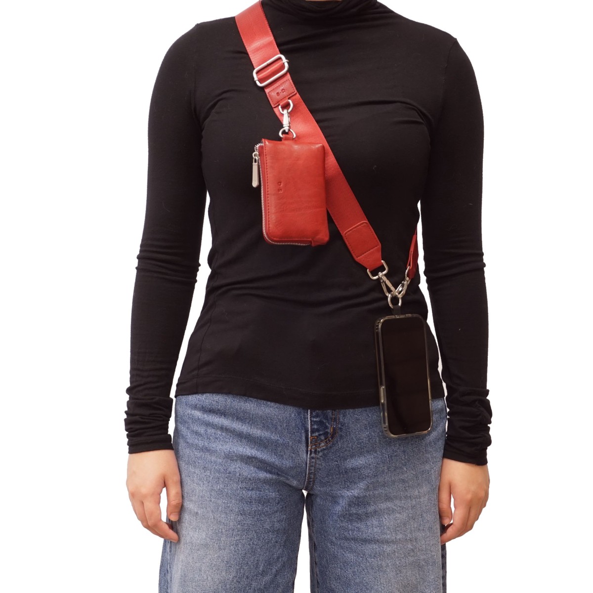 Skylar Phone Strap with Card Case - Olive 