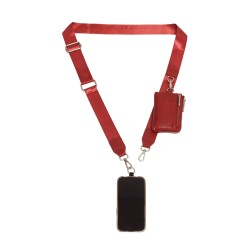 Skylar Phone Strap with Card Case - Merlot 
