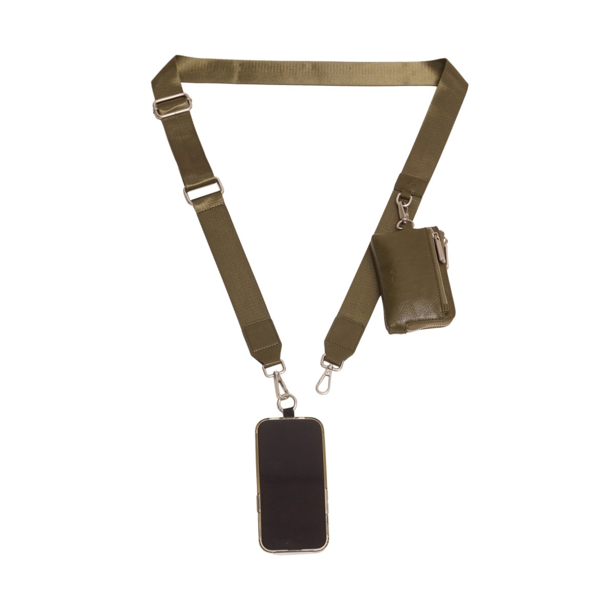 Skylar Phone Strap with Card Case - Olive 