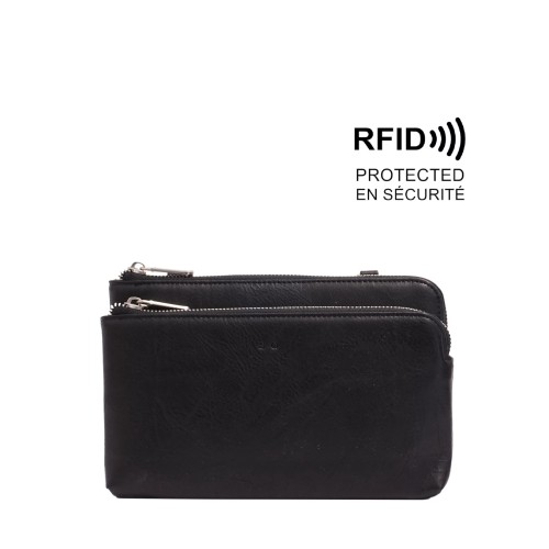 Liora Crossbody Wallet - Black 