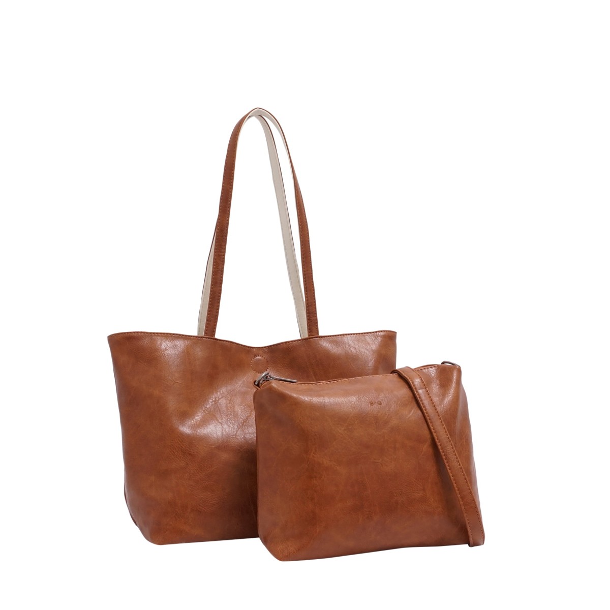 Brooke 2-in-1 Reversible Tote - Black / Light Khaki 